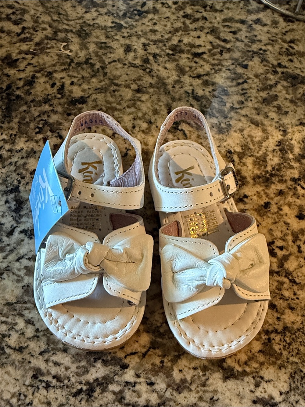 Kickers White Bow Strap Kids Sandals